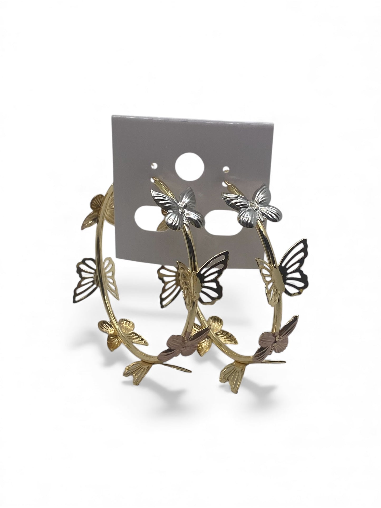 3 Tone Butterfly Hoops