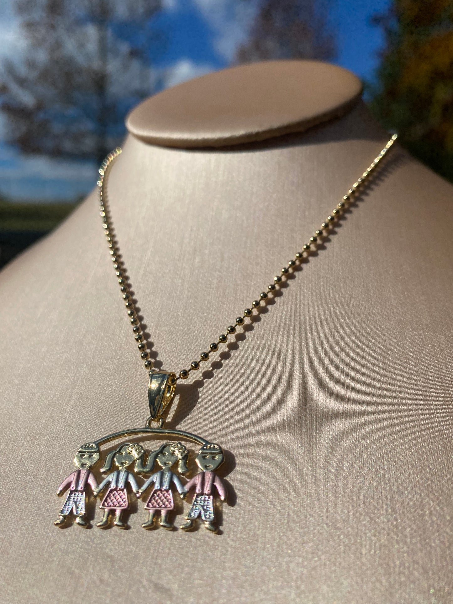 2 Girls 2Boys 14k Gold plated necklace