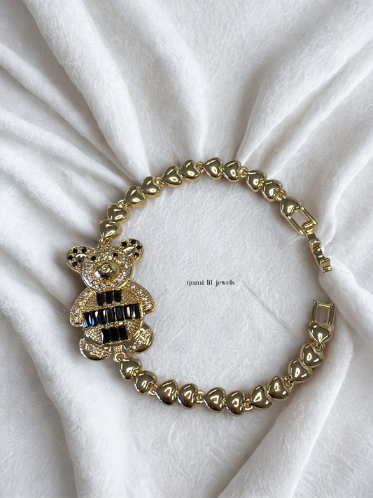 Teddy Bear Bracelet 14k Gold Plated