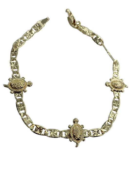 Turtle 14 Gold Plates Bracelet
