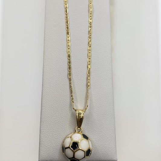 Soccer Ball Gold Necklace