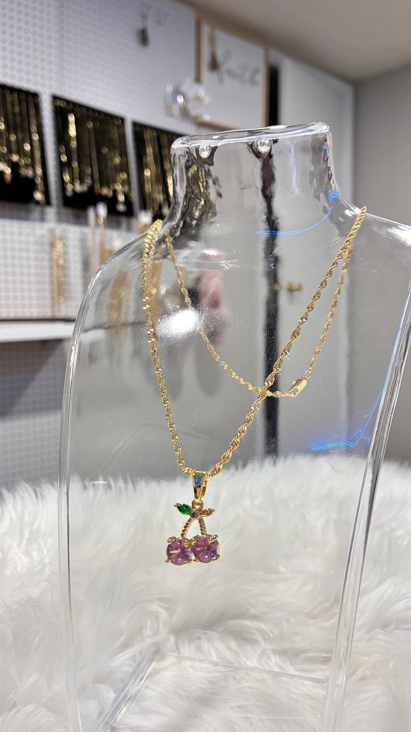 🍒 Pink Cherry Necklace