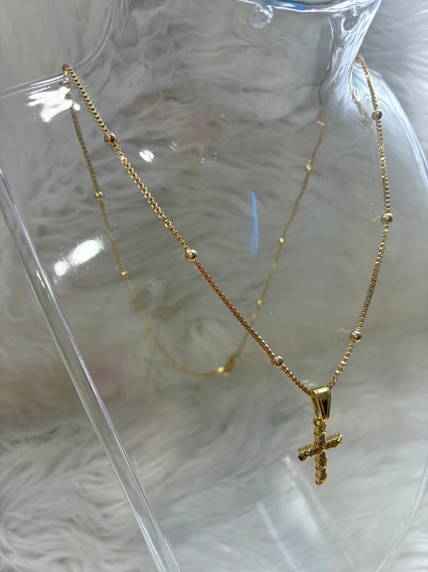 Mini Cross Ball Necklace