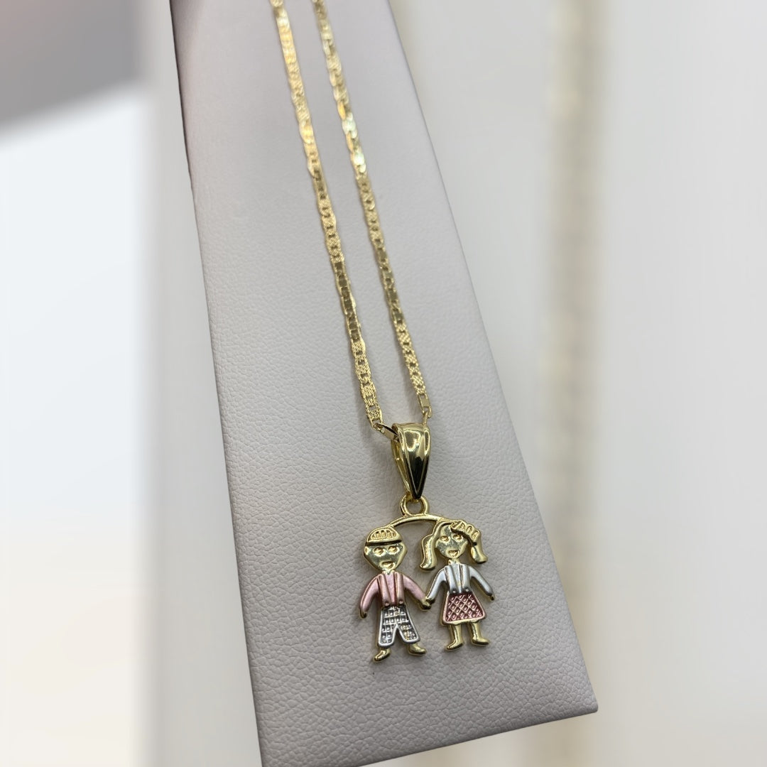 1Boy1Girl Flat.Cut Necklace