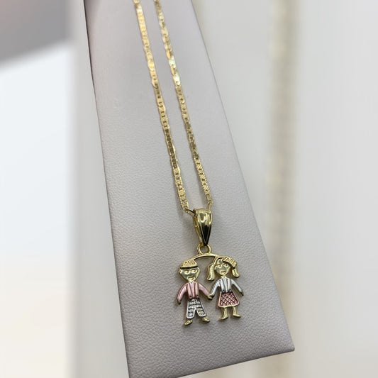 1Boy1Girl Flat.Cut Necklace