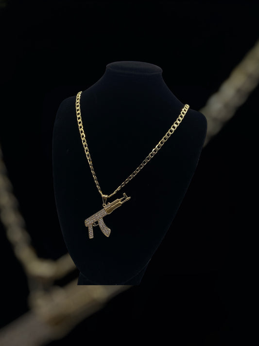 Gun necklace Cuban 24”