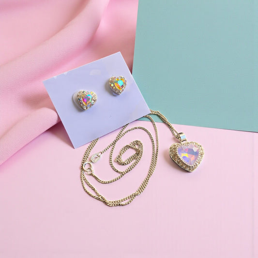 Baby Pink Necklace/ Earring set