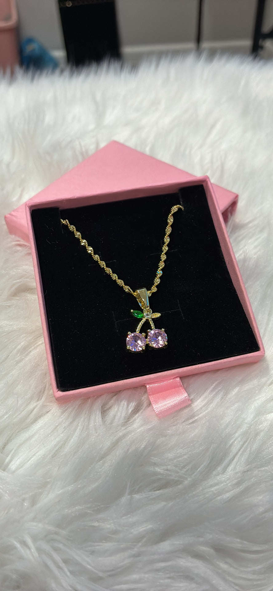 🍒 Pink Cherry Necklace