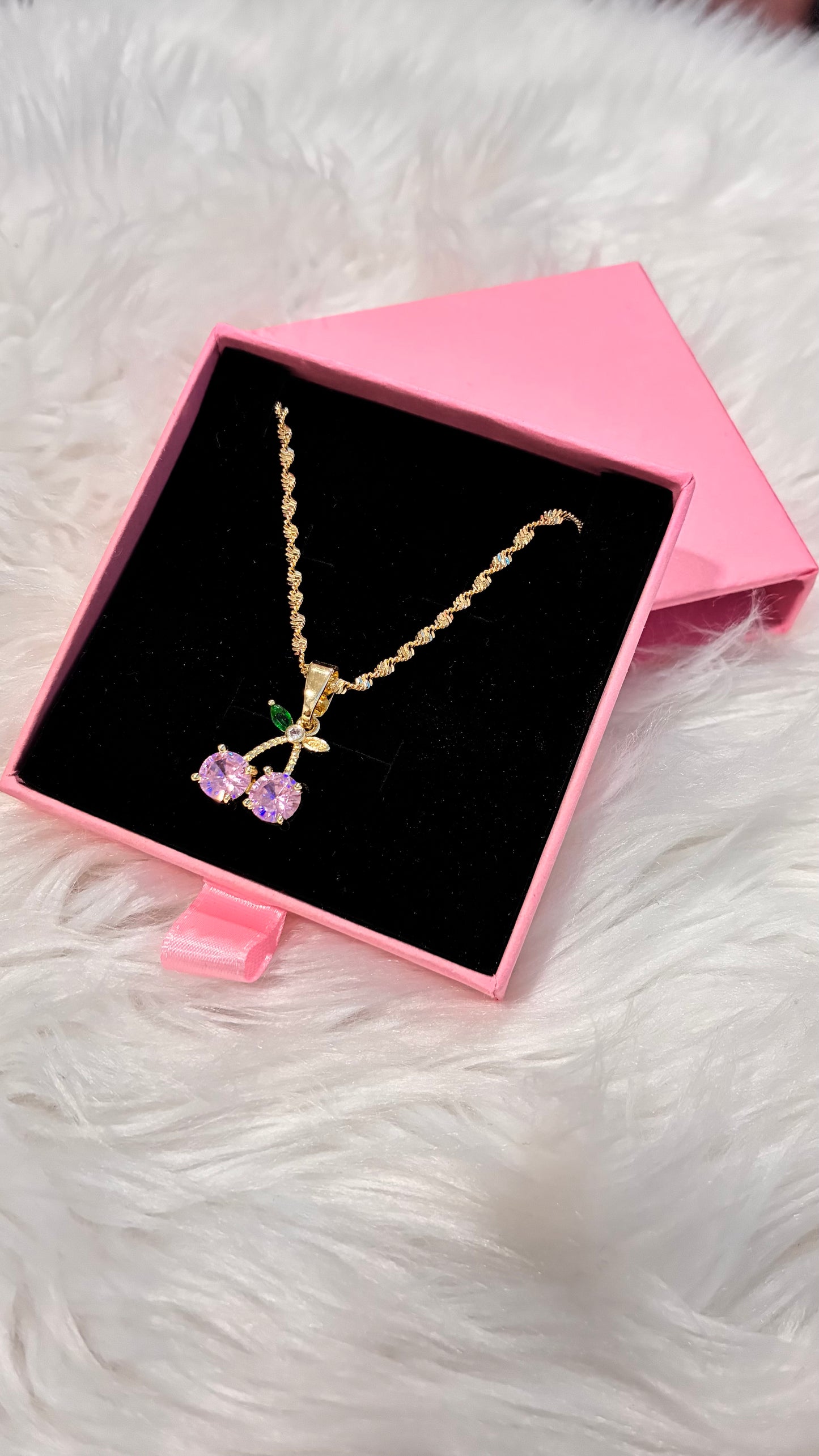 🍒 Pink Cherry Necklace