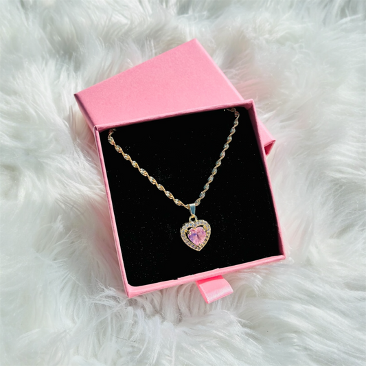 CZ Pink Diamond Necklace