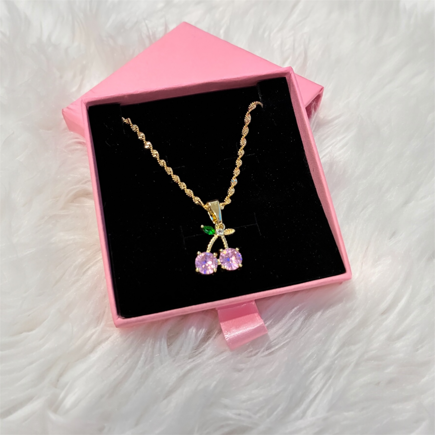 🍒 Pink Cherry Necklace