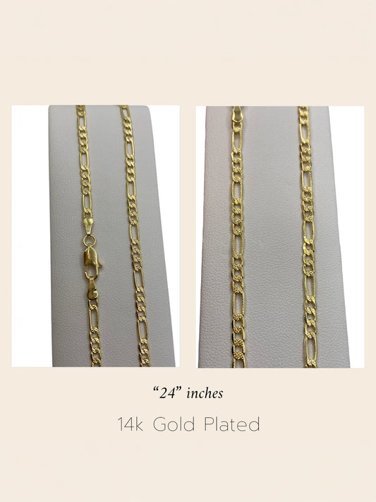 Figaro 14k Gold Plated Necklace